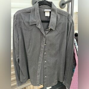 Black western rodeo button down shirt